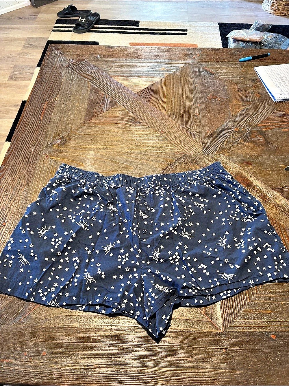 LOFT Notch Collar Short Set Star Print Shorts Set XXL Like New